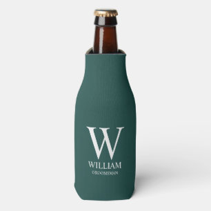 Enfriador De Botellas Monograma y nombre personalizados para los padrino