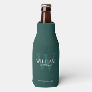 Enfriador De Botellas Monograma y nombre personalizados para padrinos de