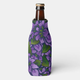 Enfriador De Botellas Morado Verano Floral Arte Lilac Patrón de jardiner