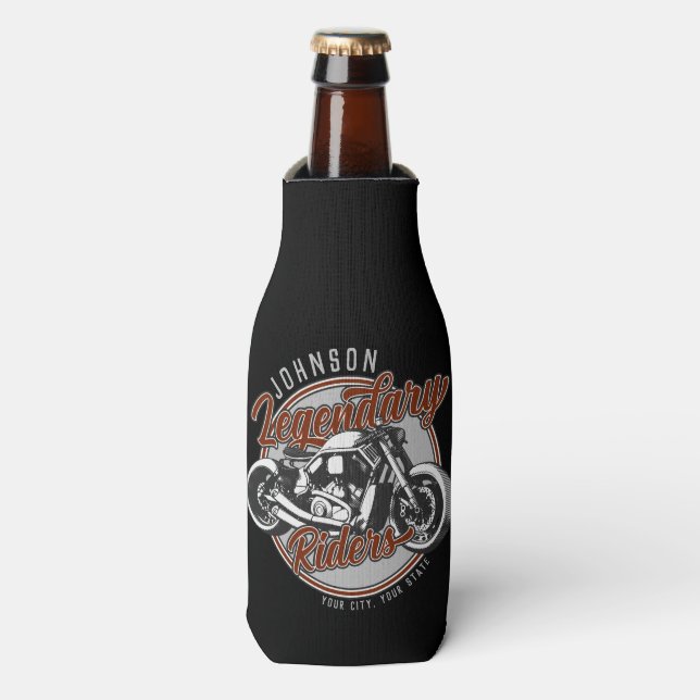 Enfriador De Botellas Motocicleta Personalizada Piloto Legendario Motero (Frente de la botella)
