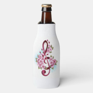 Enfriador De Botellas Musical treble clef notes with Sakura flowers