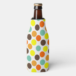 Enfriador De Botellas Naranja, amarillo, marrón, puntos azules