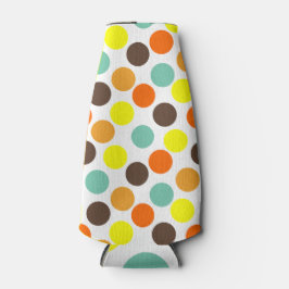 Enfriador De Botellas Naranja, amarillo, marrón, puntos azules