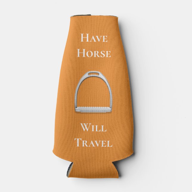 Enfriador De Botellas naranja ecuestre "Have Horse Will Travel" (Anverso)