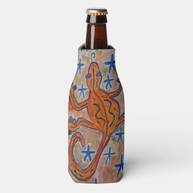 Enfriador De Botellas Naranja Gecko (Frente de la botella)