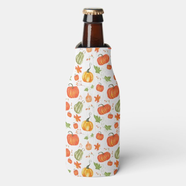 ENFRIADOR DE BOTELLAS NARANJA VERDE Y GOLD FALL PUMPKINS (Frente de la botella)