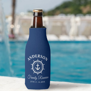 Enfriador De Botellas Nautical Anchor Helm Familia Reunión Naval Azul