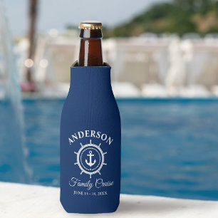 Enfriador De Botellas Nautical Anchor Helm Nave Blue Family Cruise
