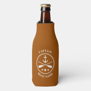 Enfriador De Botellas Nautical Anchor Oars Captain Your Bote Nombre Rust