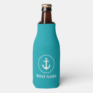 Enfriador De Botellas Nautical Bote Name Anchor Rope Turquoise Blue