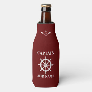 Enfriador De Botellas Nautical Ship Anclar Oars Capitán Nombre Rojo