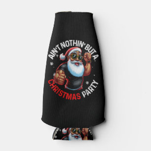 Enfriador De Botellas Navidades afroamericanos de Santa Claus Pajama