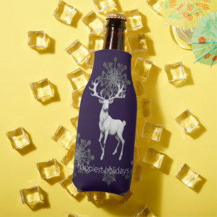 Enfriador De Botellas Navidades de renos de marfil Morado