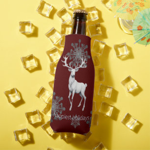 Enfriador De Botellas Navidades de renos de marfil Roja