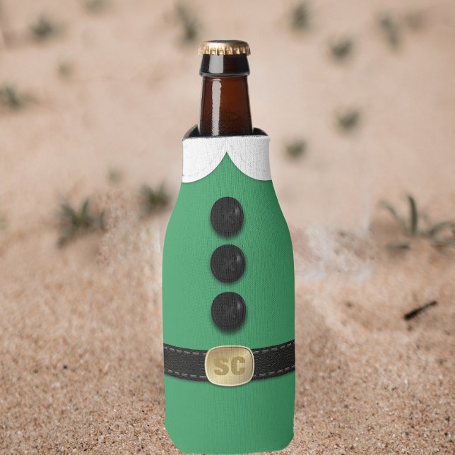Enfriador De Botellas Navidades Elf Green Navidades Frasco (For Christmas in July (& the one in December) Just add your initials to his belt! Also in red )