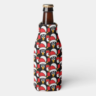 Enfriador De Botellas Navidades pequeños pingüinos patrón rojo
