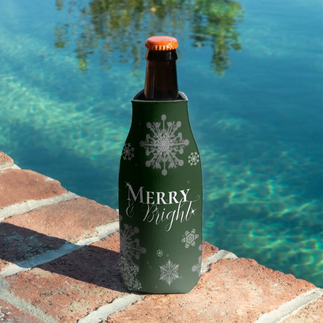 Enfriador De Botellas Navidades verdes de cerezos y copos de nieve (Piscina in situ)