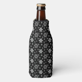 ENFRIADOR DE BOTELLAS NEGRO CON SNOWFLAKES DE INVIERNO BLANCO