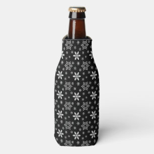 ENFRIADOR DE BOTELLAS NEGRO CON SNOWFLAKES DE INVIERNO BLANCO