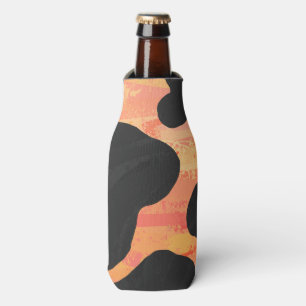 Enfriador De Botellas Negro de la vaca e impresión anaranjada