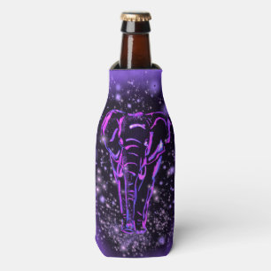 Enfriador De Botellas Neon Pink Purple Elephant Frasco Refrigerador