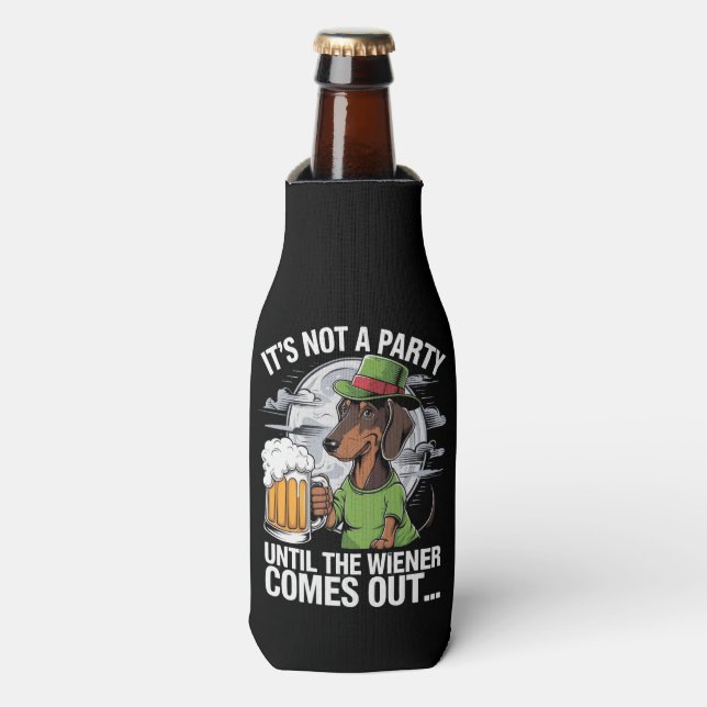 Enfriador De Botellas No es un Fiesta hasta que Dachshund irlandés Beer  (Frente de la botella)