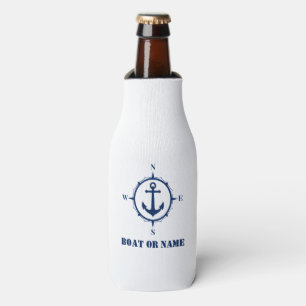 Enfriador De Botellas Nombrar barco Nautical Compass Anchor Naval en bla