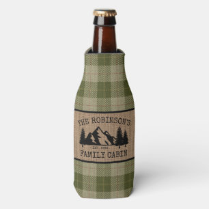 Enfriador De Botellas Nombre de familia Árboles de cabaña Sage Green P
