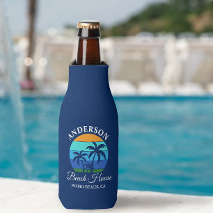 Enfriador De Botellas Nombre de la familia Casa de la playa Sun Palm Tre