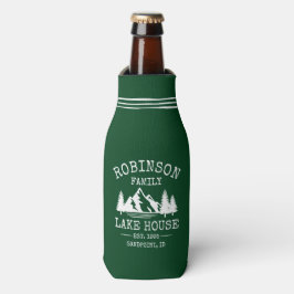 Enfriador De Botellas Nombre de la familia Lake House Trees Forest Green