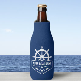 Enfriador De Botellas Nombre del barco Nautical Anchor Oars & Ships Whea