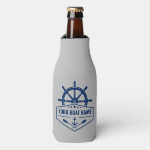 Enfriador De Botellas Nombre del barco Nautical Anchor Oars & Ships Whee