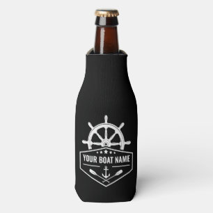Enfriador De Botellas Nombre del barco Nautical Anchor Oars & Ships Whee