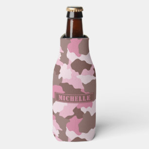 Enfriador De Botellas Nombre del monograma de circunflejo rosado de Camo