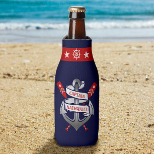 Enfriador De Botellas Nombre del personalizado de los azules marinos de
