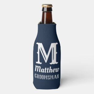Enfriador De Botellas Nombre Masculine Monogrammed Groomsman Armada Boda