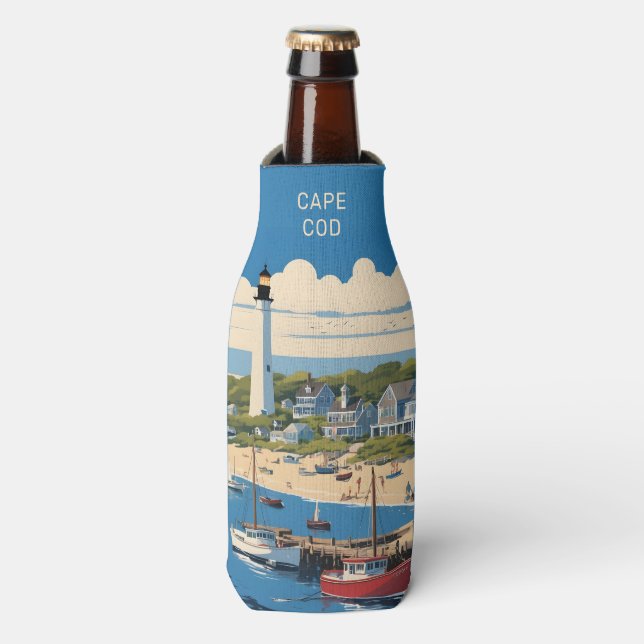 Enfriador De Botellas Nombre personalizado Cabo Cod Massachusetts (Frente de la botella)