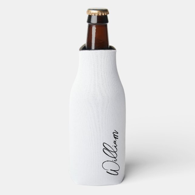 Enfriador De Botellas Nombre personalizado de guión moderno (Frente de la botella)