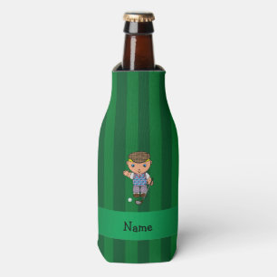 Enfriador De Botellas Nombre personalizado del jugador de golf rayas ver