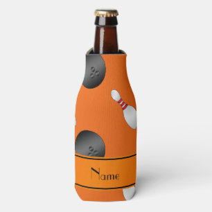 Enfriador De Botellas Nombre personalizado naranja bolas de bolos