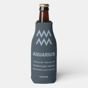 Enfriador De Botellas Nombre personalizado / Texto Zodiac Rótulo Acuario