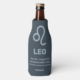 Enfriador De Botellas Nombre personalizado / Texto Zodiac Rótulo Leo