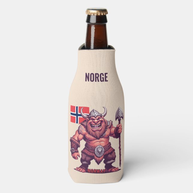 Enfriador De Botellas Nombre personalizado Troll noruego (Frente de la botella)