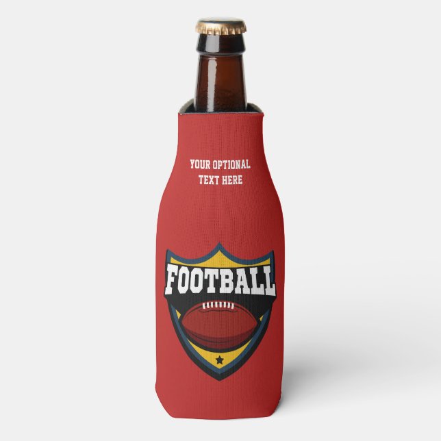 Enfriador De Botellas Nombre personalizado y color Fútbol (Frente de la botella)