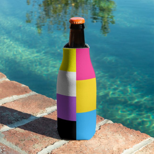 Enfriador De Botellas Nonbinary Pansexual Dual Pride Flag (Piscina in situ)
