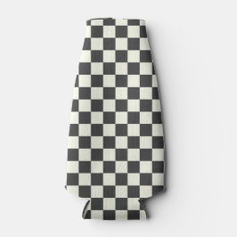 Enfriador De Botellas Off Black and Off White Checkerboard