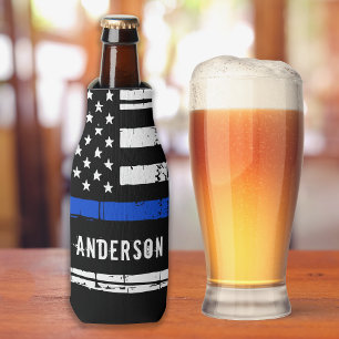 Enfriador De Botellas Oficial de policía de la Línea Azul delgada