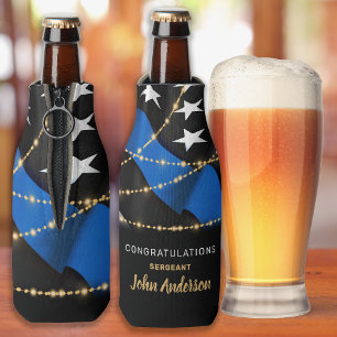 Enfriador De Botellas Oficial de policía Fiesta de Jubilación Línea Azul