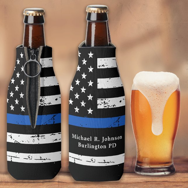 Enfriador De Botellas Oficial de policía personalizado con bandera delga (Subido por el creador)