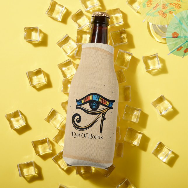 Enfriador De Botellas Ojo de Horus sobre papiro, jeroglíficos egipcios (Verano in situ)